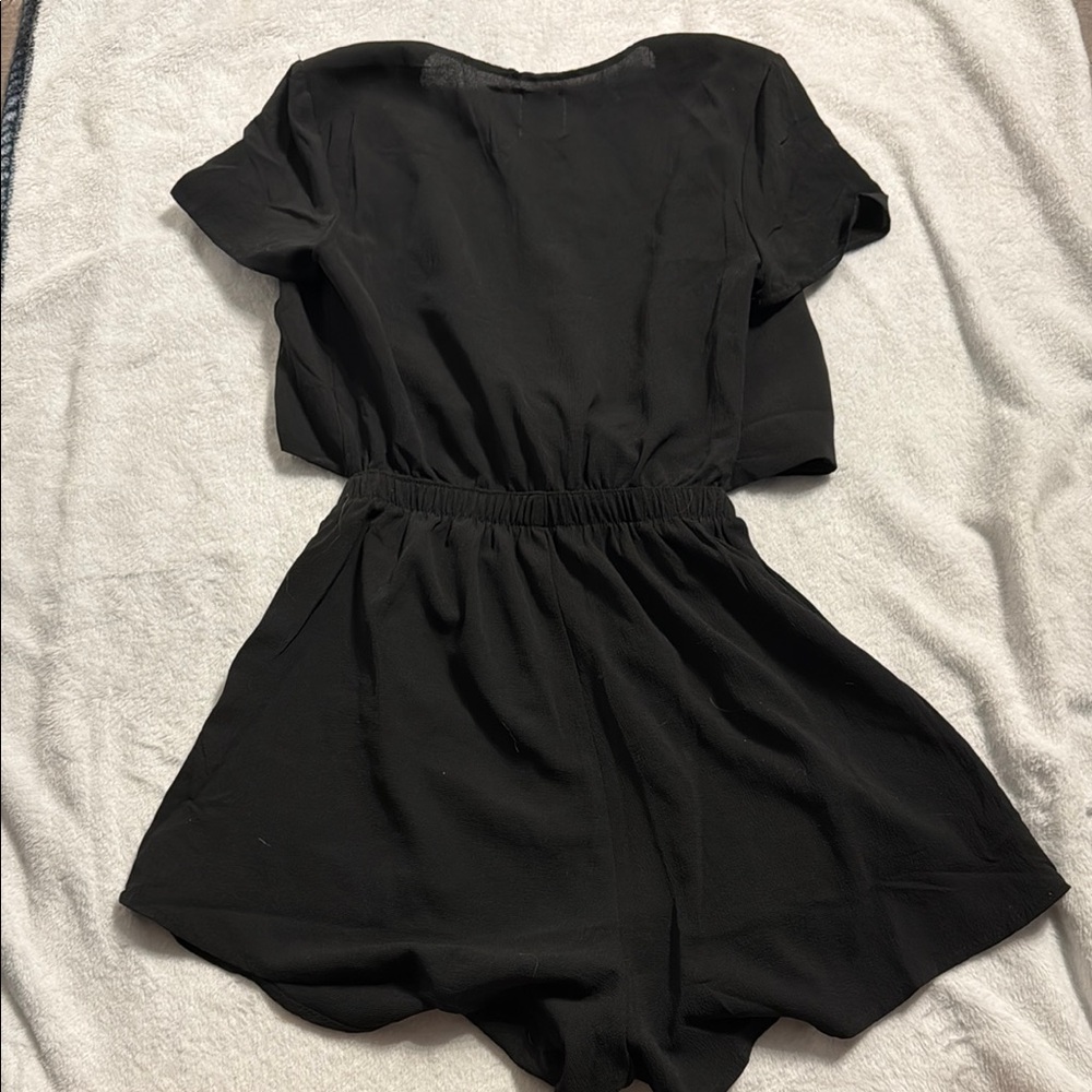 Princess Polly Black Romper with Tie Front - Picture 3 of 3